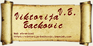 Viktorija Backović vizit kartica